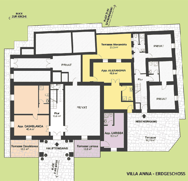 Villa Anna: Plan Erdgeschoss